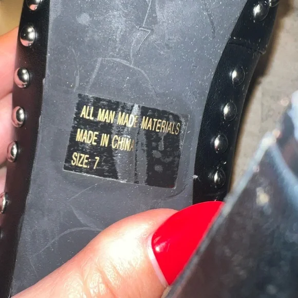 STEVE MADDEN Worthy Ankle Zip Up Booties Stiletto Studded Heels Black Size 7 - Picture 9 of 13